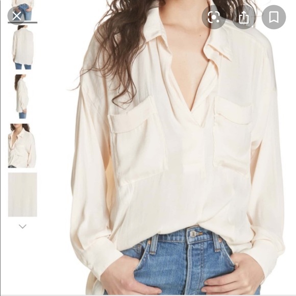 Free People Starry Night Silky Blouse - Picture 1 of 4